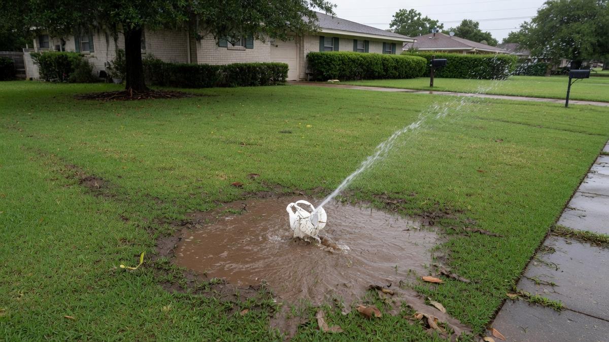 Peaceful Valley and broken sprinkler heads — what Bellaire yards do