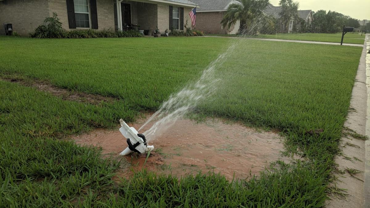Broken Sprinkler Head Repair in Sugar Land, TX: Riverstone field notes