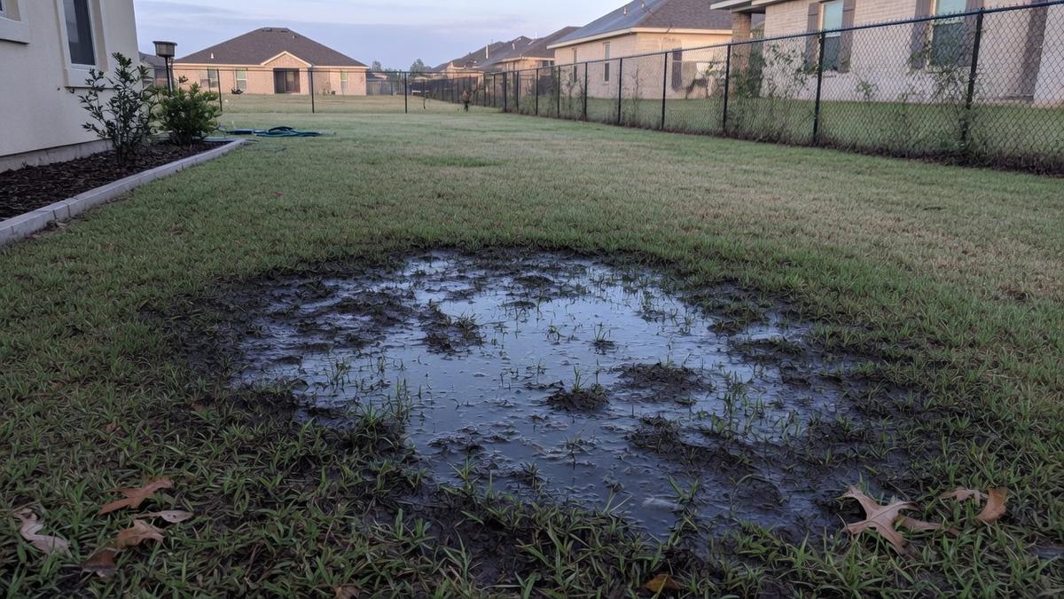 Clay soil and broken sprinkler pipes
