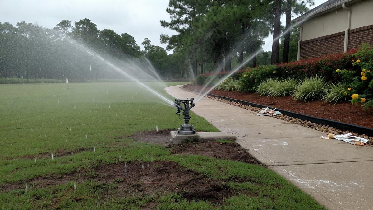 commercial sprinkler repair on Tomball clay and Bermuda