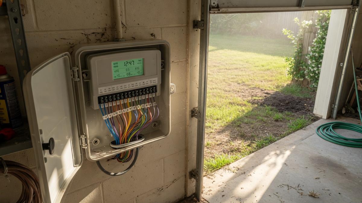 sprinkler controllers on The Woodlands clay and St. Augustine