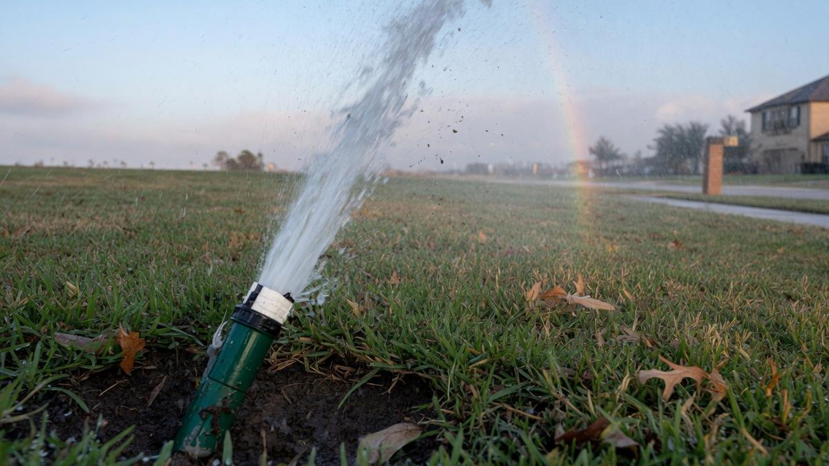 Telfair and an urgent sprinkler leak — what Sugar Land yards do