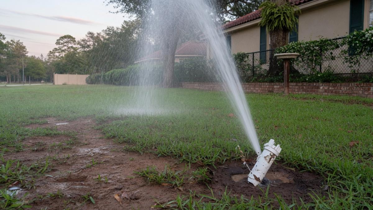 Indian Springs and an urgent sprinkler leak — what The Woodlands yards do