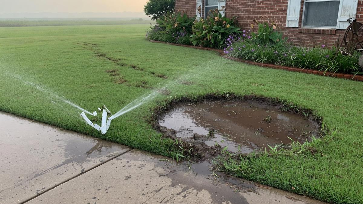 How we diagnose broken sprinkler heads on a Houston-area lawn