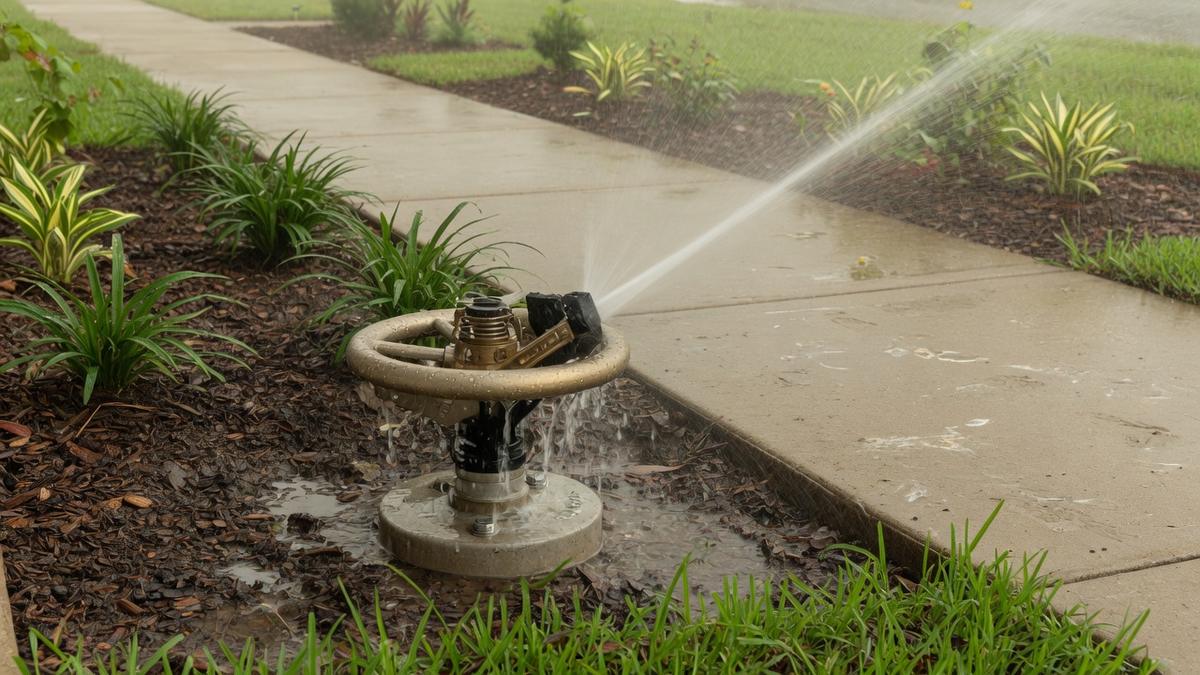 How we diagnose commercial sprinkler repair on a Houston-area lawn