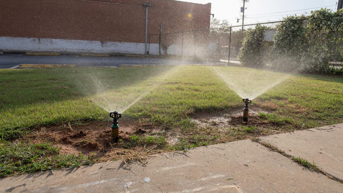 How we diagnose low sprinkler pressure on a Houston-area lawn