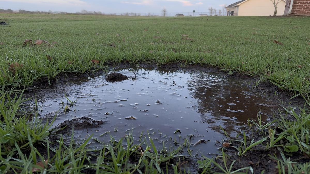 How we diagnose sprinkler leaks on a Houston-area lawn