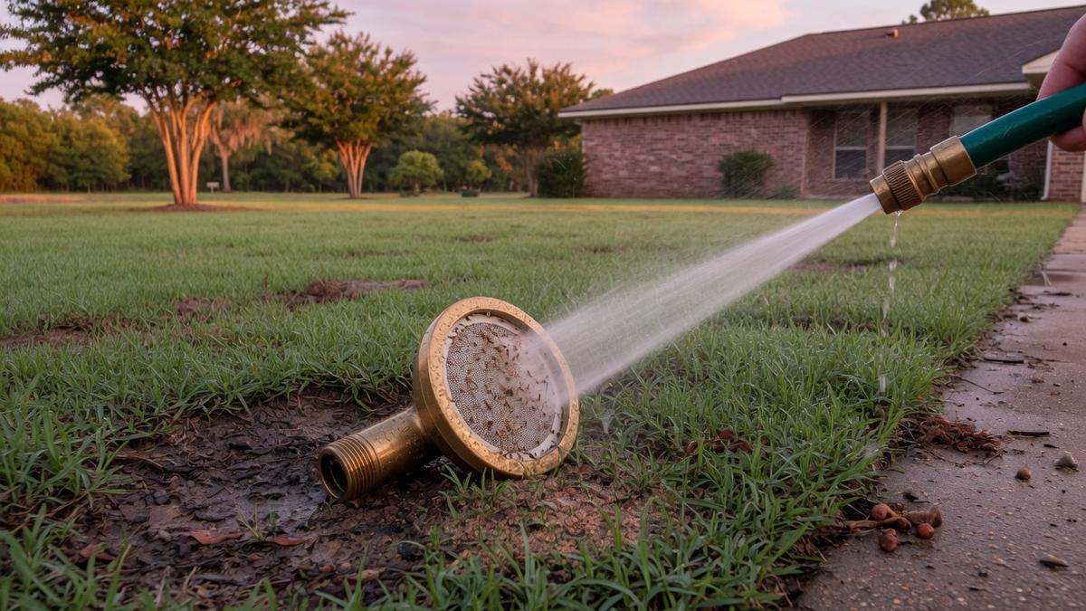 How we diagnose sprinkler maintenance on a Houston-area lawn