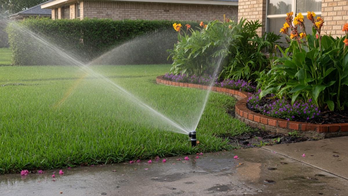 How we diagnose sprinkler repair on a Houston-area lawn