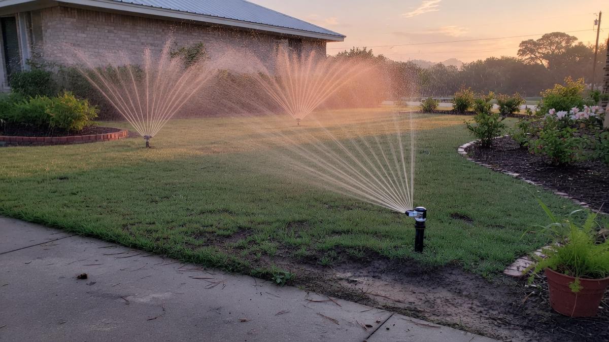 an irrigation inspection on Bellaire clay and St. Augustine