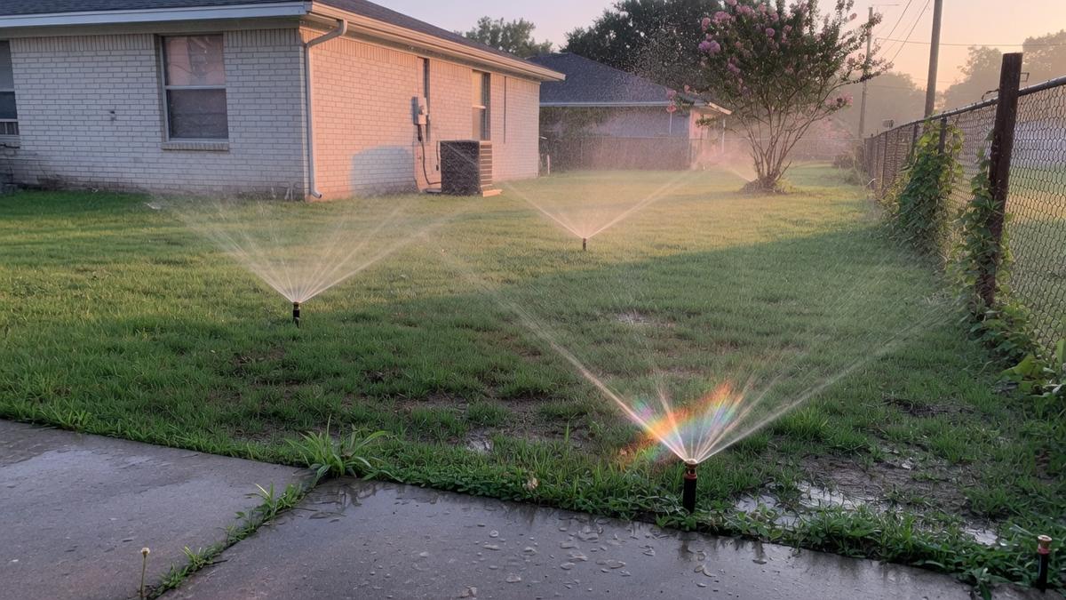 an irrigation inspection on Houston clay and St. Augustine