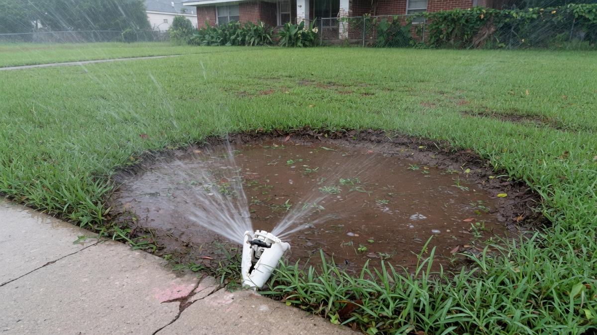Sprinkler heads shifting near a foundation