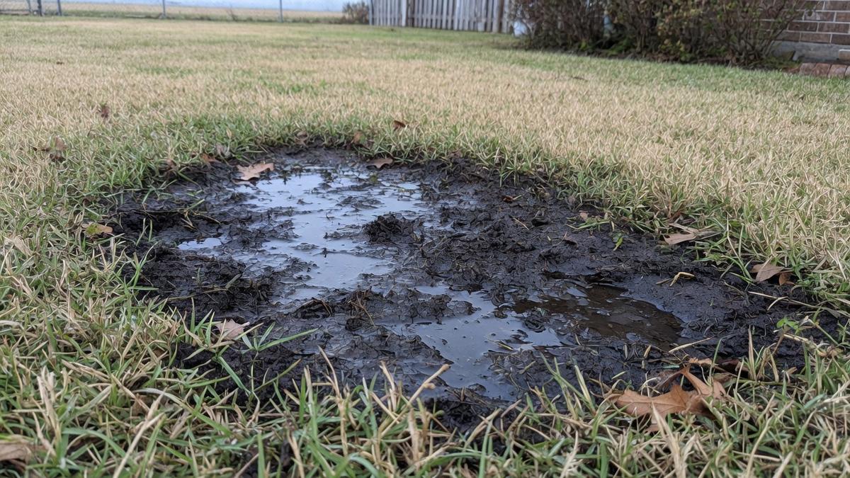 sprinkler leaks on Katy clay and St. Augustine
