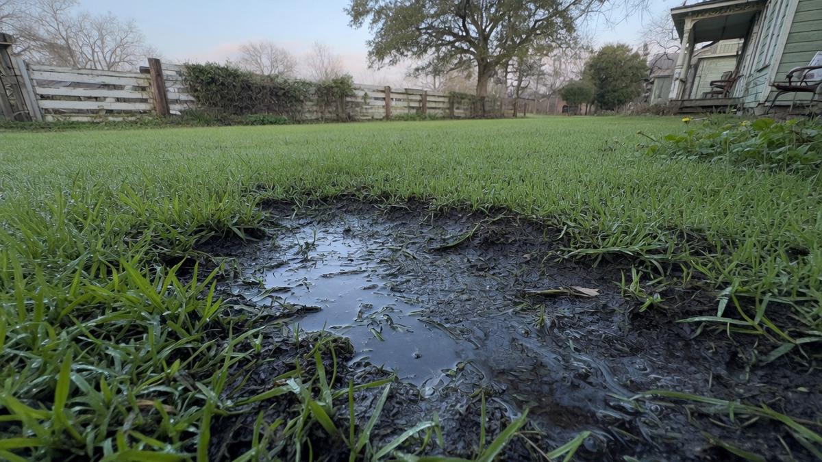 sprinkler leaks on Spring clay and St. Augustine