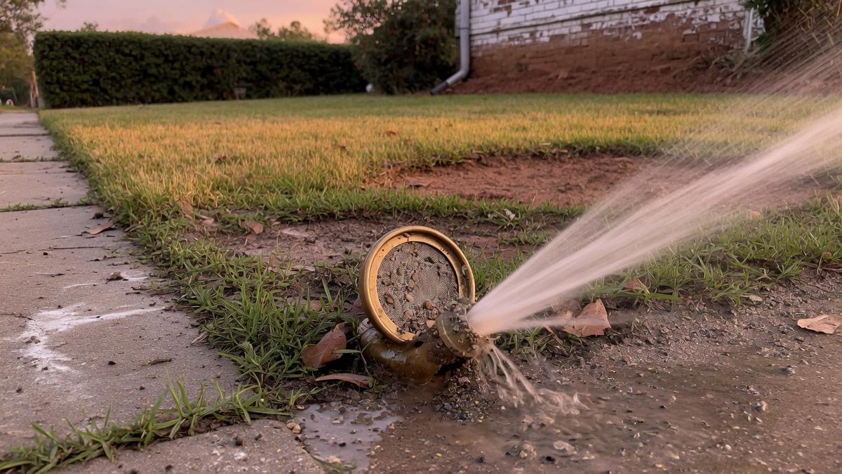 sprinkler maintenance on Houston clay and St. Augustine