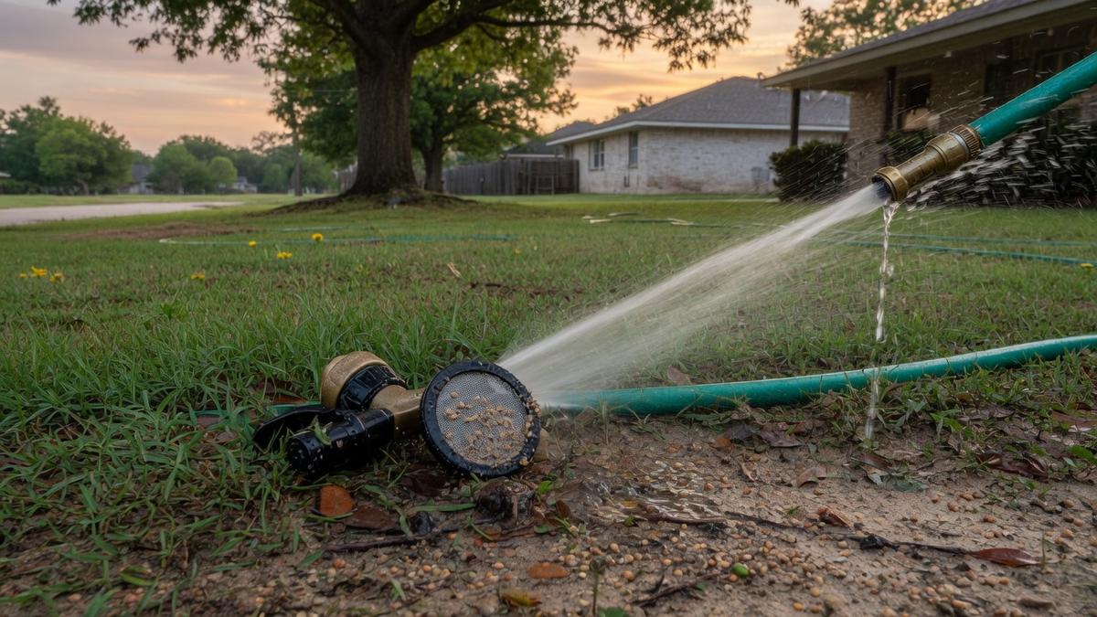 sprinkler maintenance on Richmond clay and St. Augustine