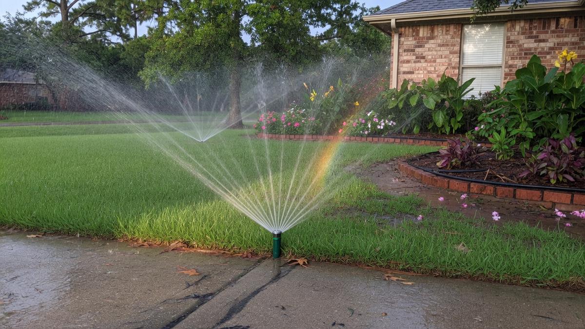 sprinkler repair on Kingwood clay and St. Augustine