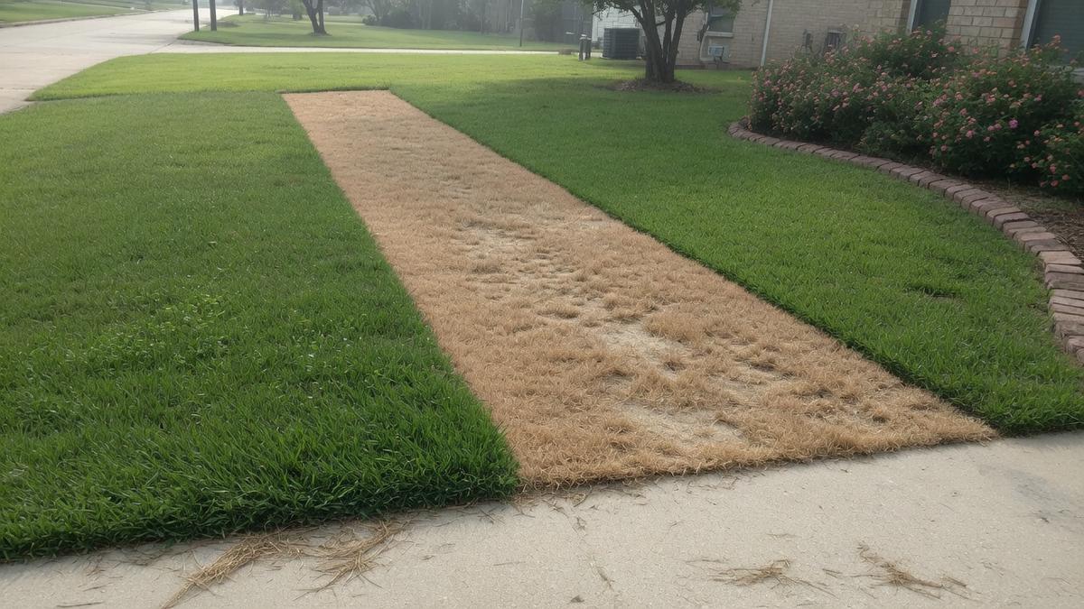 a dead sprinkler zone on Tomball clay and Bermuda